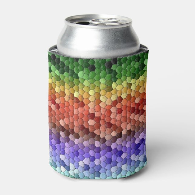 Rafraîchisseur Pour Canette Motif de mosaïque arc-en-ciel (Can devant)