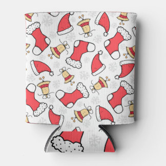 Rafraîchisseur Pour Canette Motif de Noël sans couture, design festif.