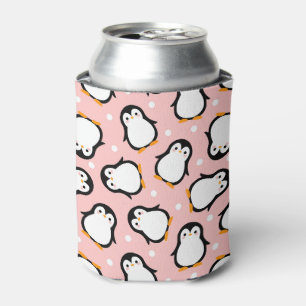 Rafraîchisseur Pour Canette Motif de pingouin rose mou