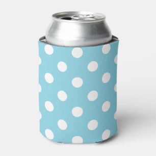 Rafraîchisseur Pour Canette Motif de point bleu et blanc de polka