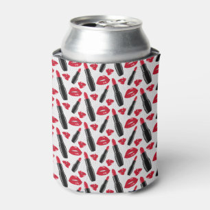 Rafraîchisseur Pour Canette Motif de point de polka de rouge à lèvres et de
