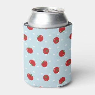 Rafraîchisseur Pour Canette motif de tomate avec un point de polka bleu arriè