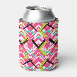 Rafraîchisseur Pour Canette Motif de zigzag rose tiré par la main