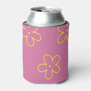 Rafraîchisseur Pour Canette Motif Fleur simple et jaune rétro