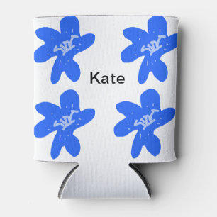 Rafraîchisseur Pour Canette Motif floral bleu aquarelle ajouter nom