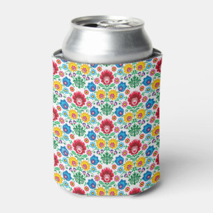 Rafraîchisseur Pour Canette Motif floral d'art populaire de coeur