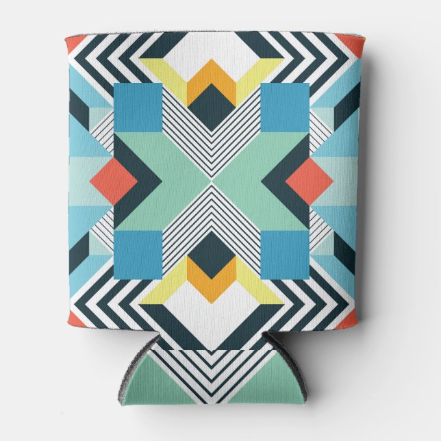 Rafraîchisseur Pour Canette Motif géométrique Abstrait moderne. (Devant)