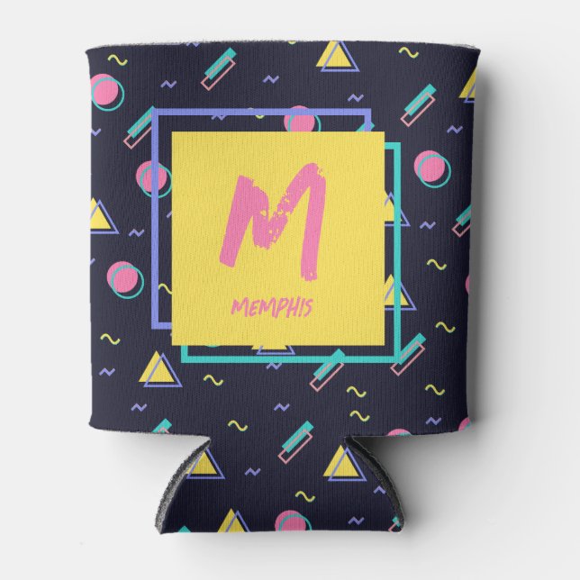 Rafraîchisseur Pour Canette Motif géométrique de tapis rétro 90s personnalisab (Devant)
