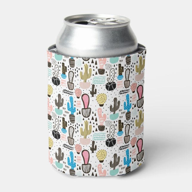 Rafraîchisseur Pour Canette Motif géométrique moderne Cactus (Can devant)