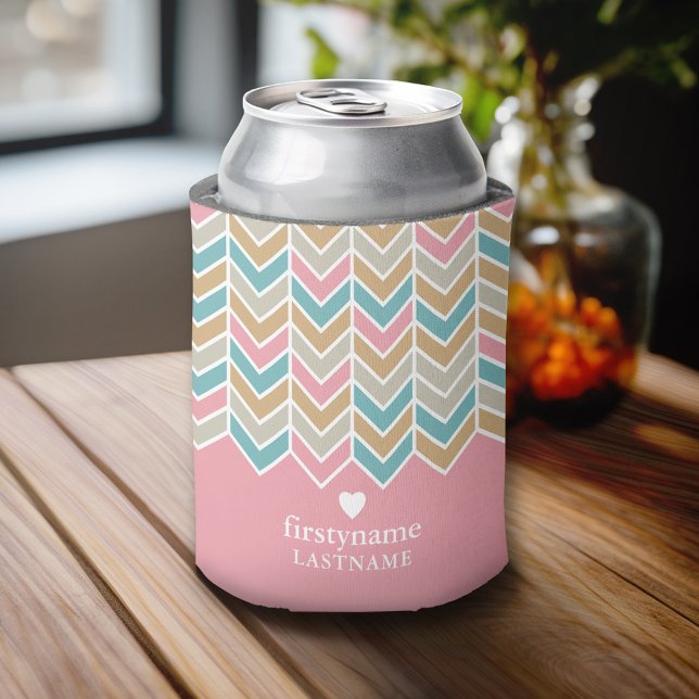 Rafraîchisseur Pour Canette Motif Herringbone moderne - Or bleu rose (Custom Can Cooler)