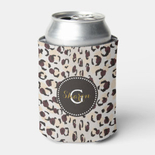 Rafraîchisseur Pour Canette Motif moderne chic brun cheetah imprimé monogramme
