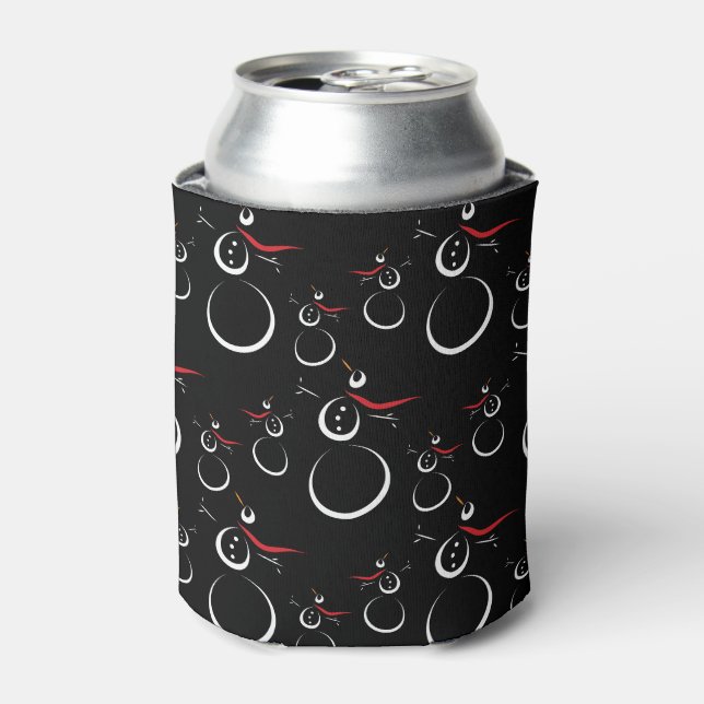 Rafraîchisseur Pour Canette Motif motoneige d'hiver mignon noir (Can devant)