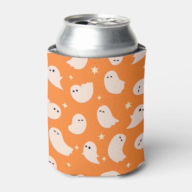 Rafraîchisseur Pour Canette Motif Orange Ghost Doodle (Can devant)