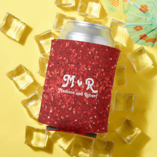 Rafraîchisseur Pour Canette Motif pailleté rouge scintillant