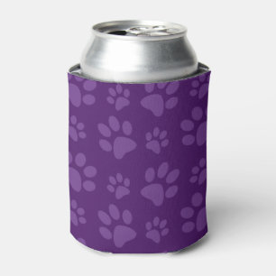 Rafraîchisseur Pour Canette Motif pourpre d'empreinte de patte de chien