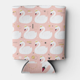 Rafraîchisseur Pour Canette Motif sans couture avec cygnes blancs.
