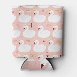 Rafraîchisseur Pour Canette Motif sans couture avec cygnes blancs.