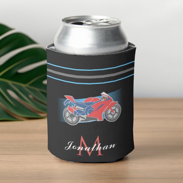 Rafraîchisseur Pour Canette Motorbike Racing Motorcycle Initial & Nom Sports (Créateur téléchargé)