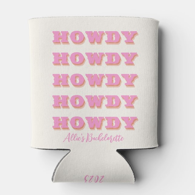 Rafraîchisseur Pour Canette Nashville Bachelorette Howdy Howdy Pink (Dos)