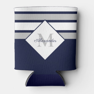 Rafraîchisseur Pour Canette Nautique moderne Marine Bleu Gris Gris Gris Gris R