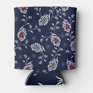 Rafraîchisseur Pour Canette Navy Paisley : Design Motif élégant.