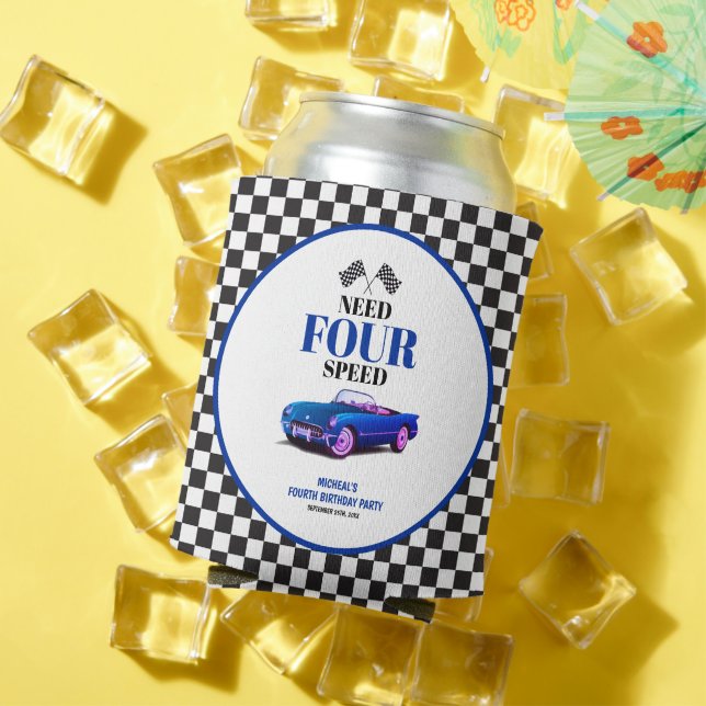 Rafraîchisseur Pour Canette Nécessité 4 Speed Sports Voiture Bleu Quatrième An (Été in situ)