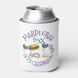 Rafraîchisseur Pour Canette New Orleans Mardi Gras Beignet Beads Mask Po'Boy