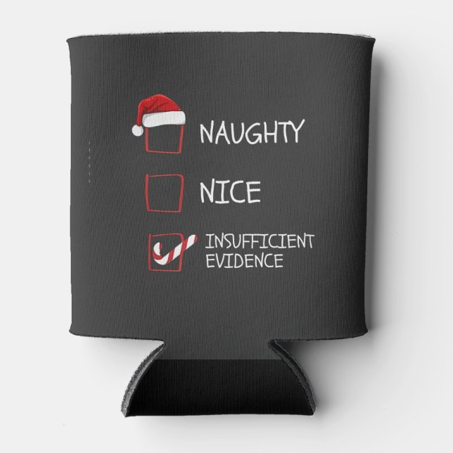 Rafraîchisseur Pour Canette Nice Naughty Insufficient Evidence Santa Christmas (Devant)
