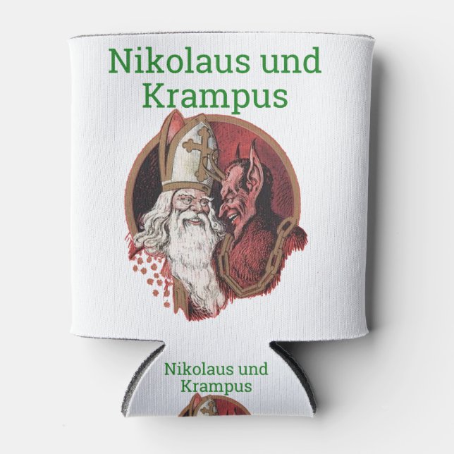 Rafraîchisseur Pour Canette Nikolaus et Krampus Noël allemand (Devant)