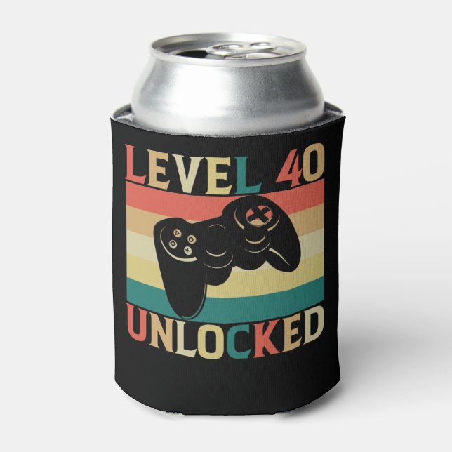 Rafraîchisseur Pour Canette Niveau 40 Jeu vidéo déverrouillé 40e anniversaire (Can devant)