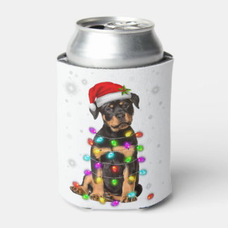 Rafraîchisseur Pour Canette Noël avec le chien Rottweiler