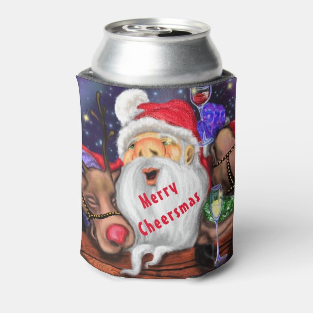 Rafraîchisseur Pour Canette Noël Can Cooler Cadeau Père Noël et Reindeers s'am (Can Dos)