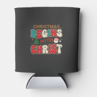 Rafraîchisseur Pour Canette Noël Commence Avec Christ Rétro Père Noël