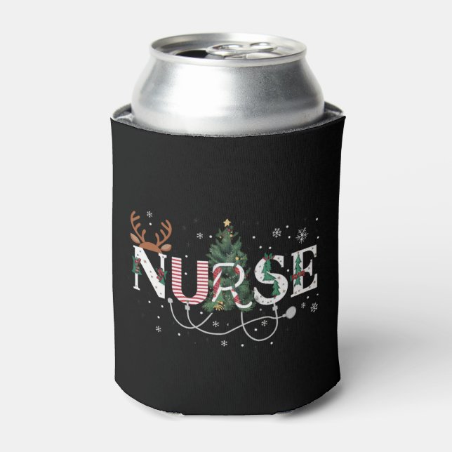 Rafraîchisseur Pour Canette Noël Père Noël Préférée Infirmière Noël Cadeaux Fê (Can devant)