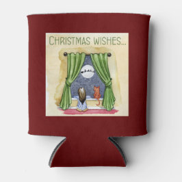 Rafraîchisseur Pour Canette Noël Souhaite Mignonne Enfant & Kitty Chat Noël