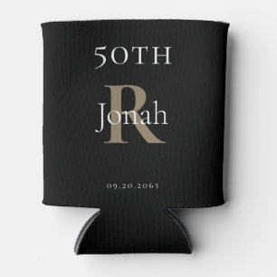 Rafraîchisseur Pour Canette Noir 50e fête d'anniversaire Favor