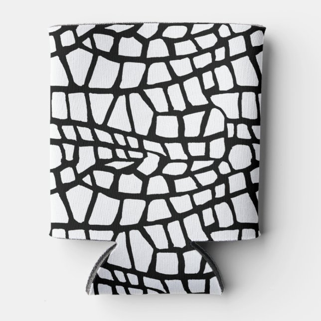 Rafraîchisseur Pour Canette Noir et blanc Abstrait serpent conception d'impres (Devant)