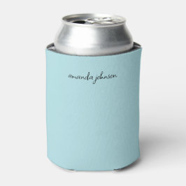 Rafraîchisseur Pour Canette Nom du monogramme bleu clair minimal mou