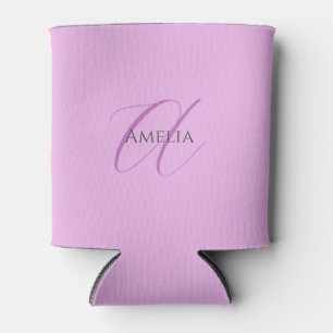 Rafraîchisseur Pour Canette Nom Monogramme Lettre initiale Orchid & Lilac