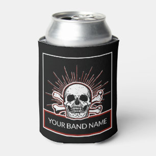 Rafraîchisseur Pour Canette Nom personnalisé Bande Merch Bones crâne Rock Roll