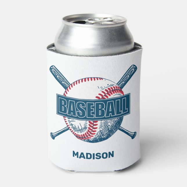 Rafraîchisseur Pour Canette Nom personnalisé Baseball (Can devant)