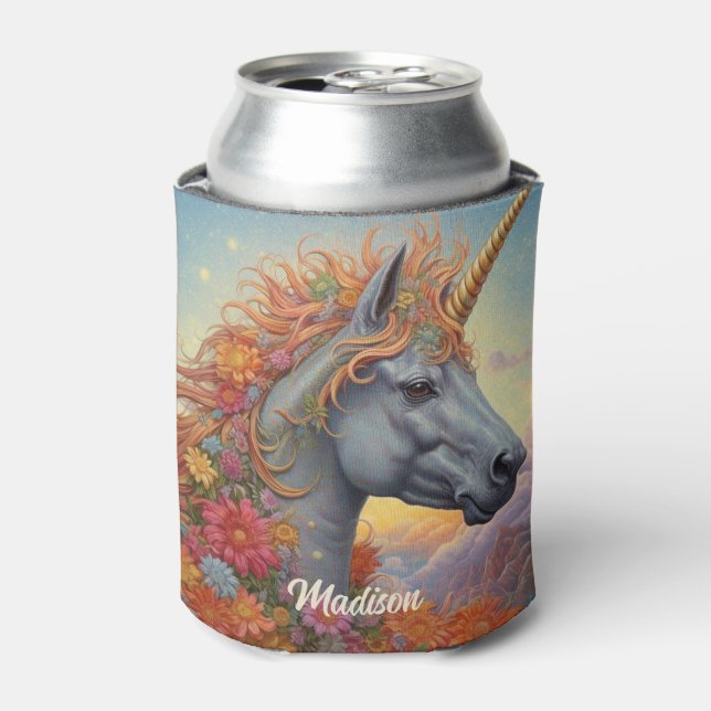 Rafraîchisseur Pour Canette Nom personnalisé belle licorne (Can devant)