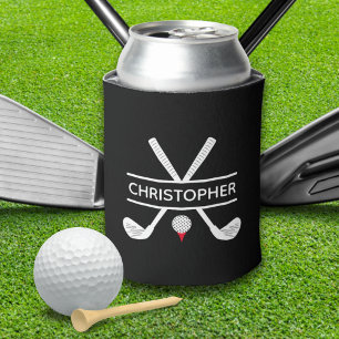 Rafraîchisseur Pour Canette Nom personnalisé Black White Red Golf