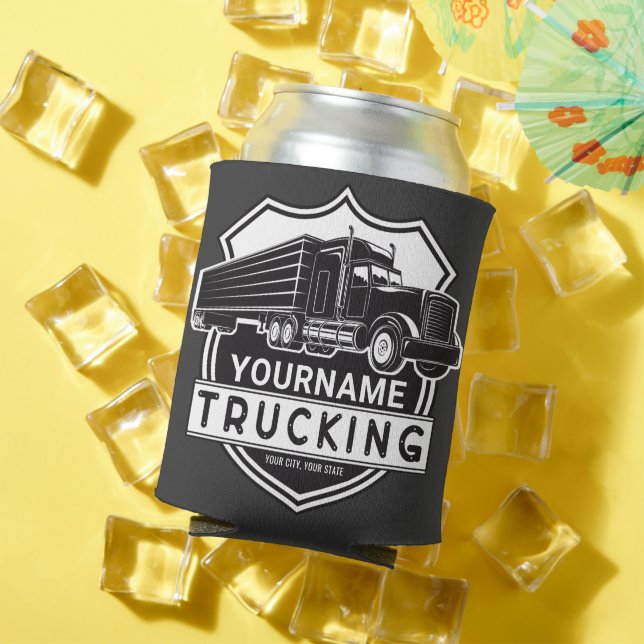 Rafraîchisseur Pour Canette NOM personnalisé Camions Big Rig Semi Trucker (Été in situ)