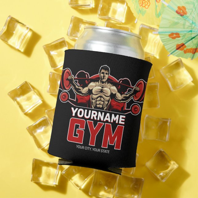 Rafraîchisseur Pour Canette NOM personnalisé Fitness Accueil GYM Poids Lifting (Été in situ)