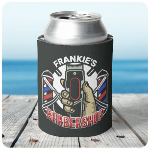 Rafraîchisseur Pour Canette Nom personnalisé Retro Barber Shop Pole Barbier
