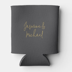 Rafraîchisseur Pour Canette Noms de couple de calligraphie chic adorables gris