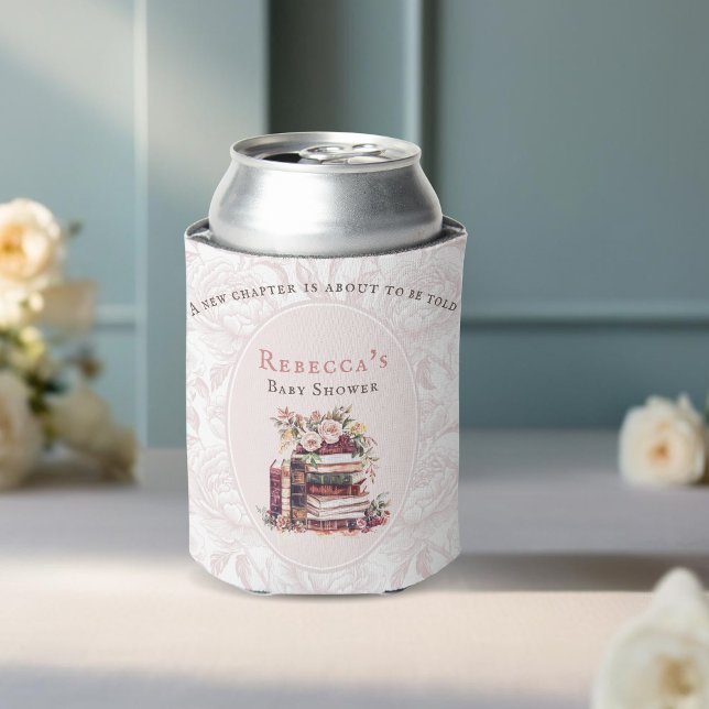 Rafraîchisseur Pour Canette Nouveau chapitre vieux livres baby shower pâle blu (Créateur téléchargé)