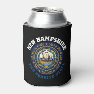 RAFRAÎCHISSEUR  POUR CANETTE NOUVEAU DRAPEAU D'ÉTAT DE GRANITE HAMPSHIRE