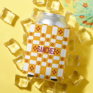 Rafraîchisseur Pour Canette Nouveau-Mexique Zia Jaune Rouge Blanc Carrés
